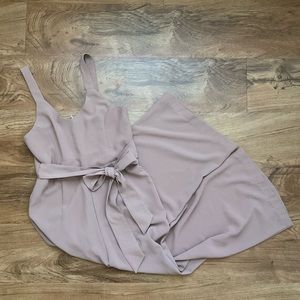 Wide leg rose cropped jumpsuit